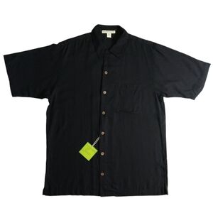NWT Port Authority Men's Bamboo Black Short Sleeve Button Up Shirt M Medium